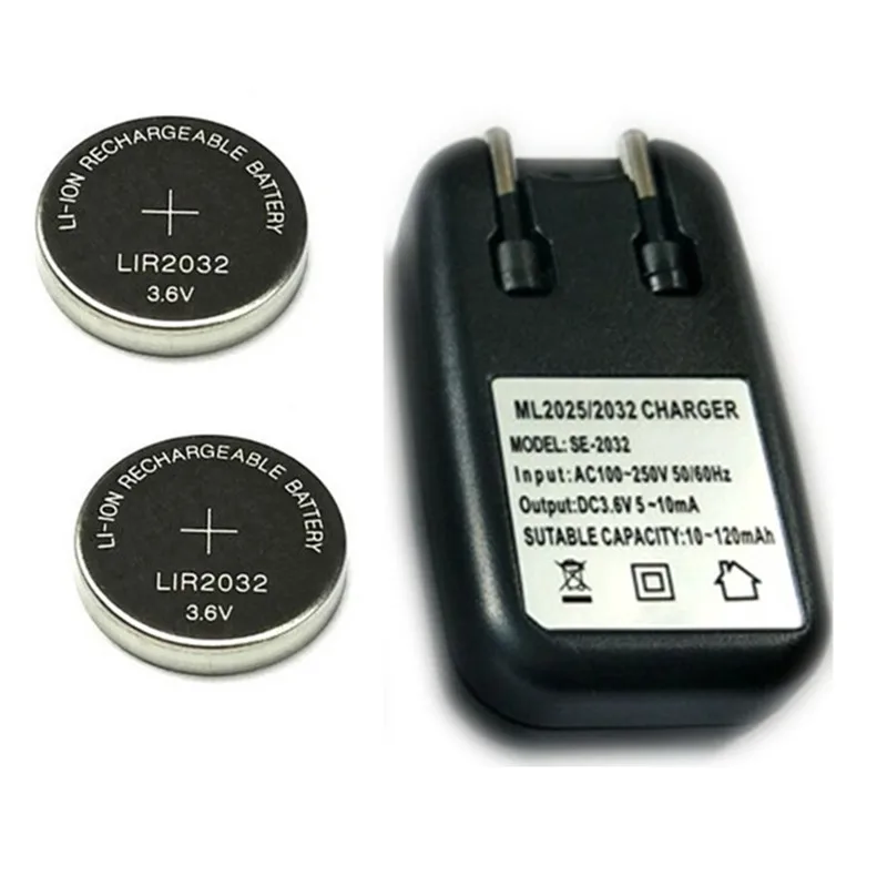 2PCS/LOT New Original LIR2032 3V Rechargeable lithium battery button cell button batteries + 1pcs charger
2PCS/LOT New Original LIR2032 3V Rechargeable lithium battery button cell button batteries + 1pcs charger