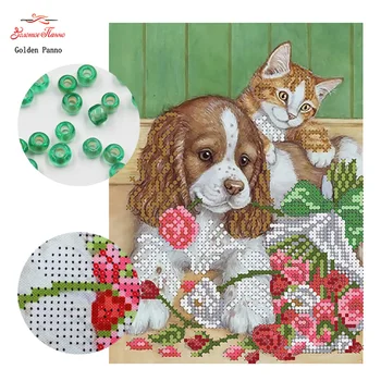 Golden Panno,Needlework DIY Cross stitch Sets For Embroidery kits cat and dog pattern Counted bead Cross-Stitching 0413
Golden Panno,Needlework DIY Cross stitch Sets For Embroidery kits cat and dog pattern Counted bead Cross-Stitching 0413