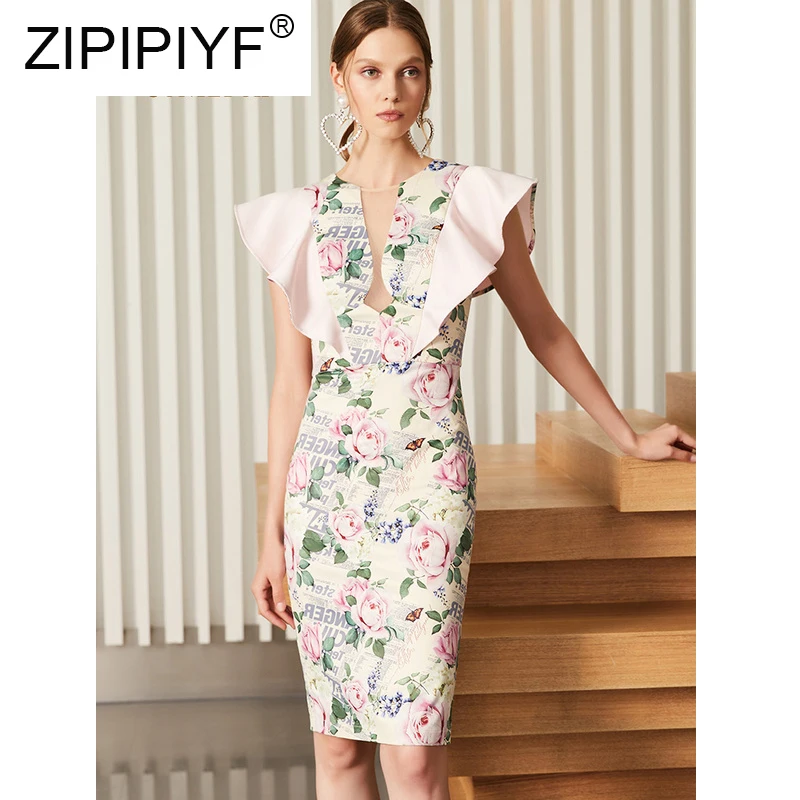 High Waist Floral Print Sleeveless Dress 2019 Summer Elegant Women's Temperament Ruffles Patchwork Dress C1790
High Waist Floral Print Sleeveless Dress 2019 Summer Elegant Women's Temperament Ruffles Patchwork Dress C1790