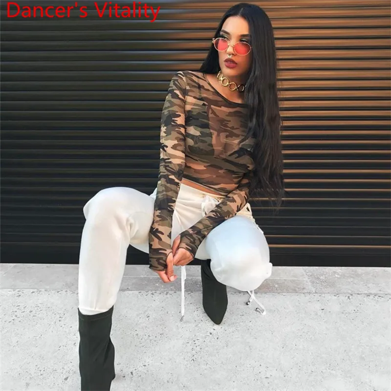 Western Nightclub Bar DS Camouflage Sexy Short Perspective Jazz Pole Dance Costume Women Sexy Long Sleeves Top Clothes Apparel
Western Nightclub Bar DS Camouflage Sexy Short Perspective Jazz Pole Dance Costume Women Sexy Long Sleeves Top Clothes Apparel