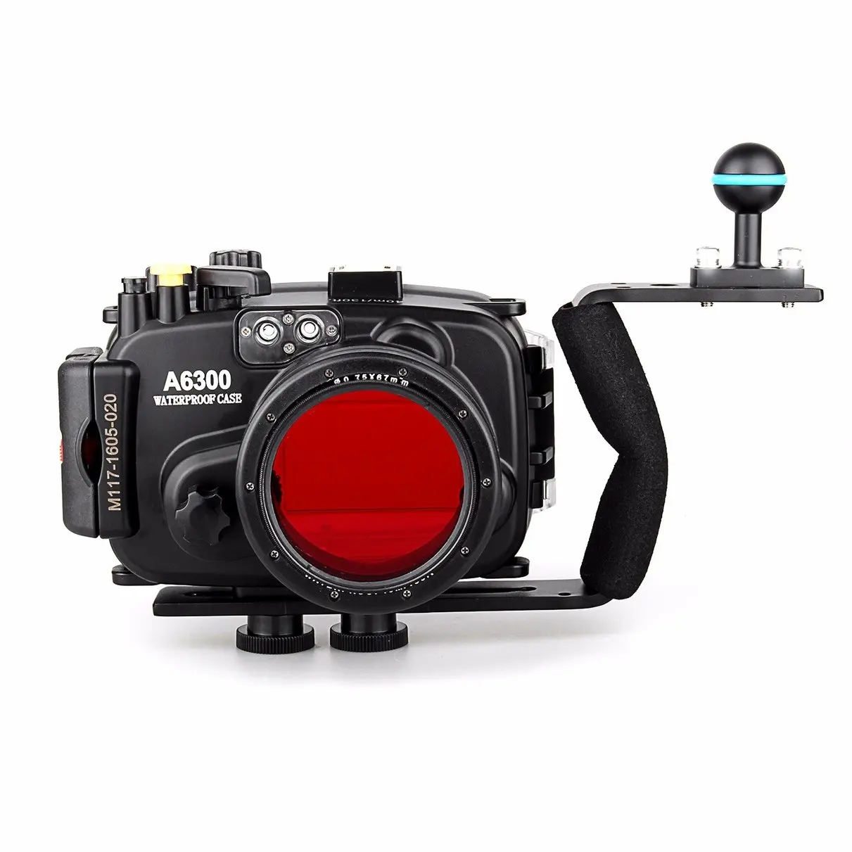 Meikon 40m/130ft Waterproof Underwater Camera Housing Case for A6300 w/ 16-50mm Lens + Aluminium Diving handle +67mm Red Filter
Meikon 40m/130ft Waterproof Underwater Camera Housing Case for A6300 w/ 16-50mm Lens + Aluminium Diving handle +67mm Red Filter