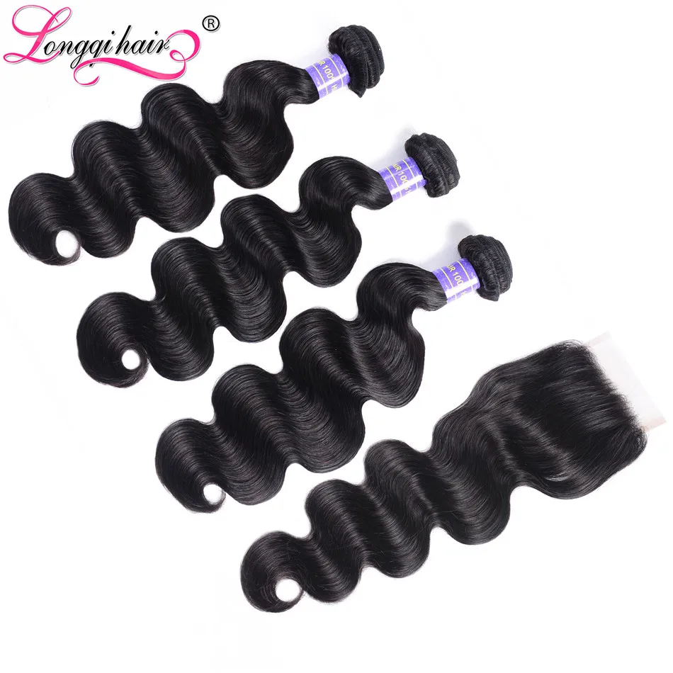Longqi Hurela Malaysian Body Wave Hair Bundles with Closure Free Part Swiss Lace 4x4 Black Color Remy Human Hair Extensions
Longqi Hurela Malaysian Body Wave Hair Bundles with Closure Free Part Swiss Lace 4x4 Black Color Remy Human Hair Extensions