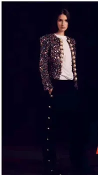 Hot Sale Fashion Show coat Sexy Women O-neck Button Sequined Long sleeve Celebrity Body Con Night Club Party Coats Wholesale
Hot Sale Fashion Show coat Sexy Women O-neck Button Sequined Long sleeve Celebrity Body Con Night Club Party Coats Wholesale