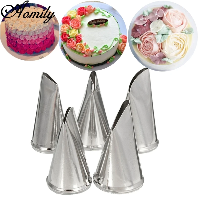 Aomily 5pcs/Set Rose Petal Icing Piping Nozzles DIY Cake Cream Decorating Tips Set Stainless Steel Baking Cupcake Pastry Tools
Aomily 5pcs/Set Rose Petal Icing Piping Nozzles DIY Cake Cream Decorating Tips Set Stainless Steel Baking Cupcake Pastry Tools