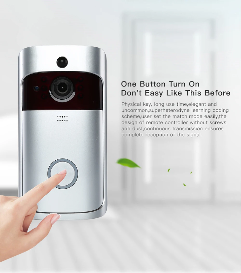 Wifi видео умный дверной звонок с камерой ИК входная дверь оповещения/просмотра