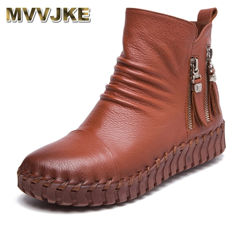 MVVJKE Genuine Leather Short Boots Plus Velet Winter Women's Shoes Handmade Sewing Soft Outsole Lazy Shoes Maternity Shoes Flat
MVVJKE Genuine Leather Short Boots Plus Velet Winter Women's Shoes Handmade Sewing Soft Outsole Lazy Shoes Maternity Shoes Flat