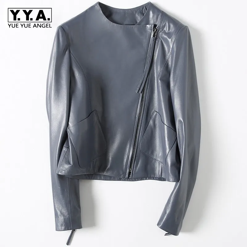 Top Brand Solid Moto Biker Real Leather Jacket Female Harajuku Short Casual Sheepskin Genuine Leather Coats Women Chaqueta Mujer
Top Brand Solid Moto Biker Real Leather Jacket Female Harajuku Short Casual Sheepskin Genuine Leather Coats Women Chaqueta Mujer