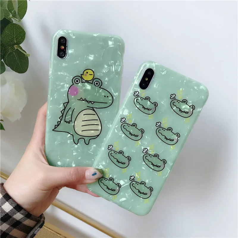 Funny Green Cartoon Animals Phone Case for Iphone X Xs Max Glitter Shell Soft Tpu Case for Iphone 6s 7 8plus Xr Back Cover
Funny Green Cartoon Animals Phone Case for Iphone X Xs Max Glitter Shell Soft Tpu Case for Iphone 6s 7 8plus Xr Back Cover