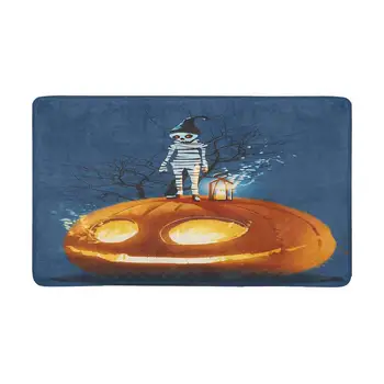 Mummy Standing on Giant Pumpkin Halloween Doormat Indoor Entrance Floor Mats Shoe Scraper Door Mat Non-Slip Home Decor
Mummy Standing on Giant Pumpkin Halloween Doormat Indoor Entrance Floor Mats Shoe Scraper Door Mat Non-Slip Home Decor