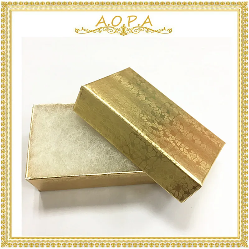 #11-6 GOLD Swirl Cotton Filled 100pcs Paper Box For Jewelry