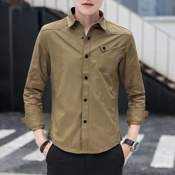 2018 New Casual Male Shirts Pocket Creative Design Men Shirt Long Sleeve Solid Color Comfortable Autumn Mens Shirt
2018 New Casual Male Shirts Pocket Creative Design Men Shirt Long Sleeve Solid Color Comfortable Autumn Mens Shirt