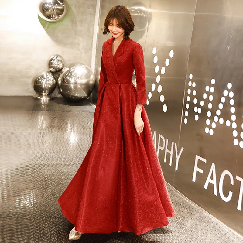 Robe De Soiree Evening Dress 2019 Burgundy V Neck Long Sleeve Formal Party Evening dresses Gown Long vestido de festa LYFY138
Robe De Soiree Evening Dress 2019 Burgundy V Neck Long Sleeve Formal Party Evening dresses Gown Long vestido de festa LYFY138