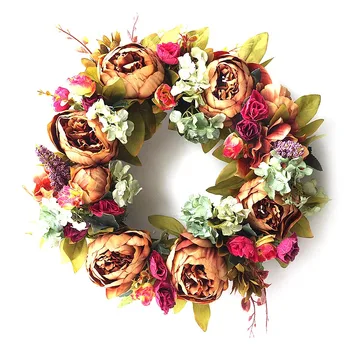 Wreath For Home Garden Wall Artificial Brown Peony Wreath Garland Wedding Prop Decoration
Wreath For Home Garden Wall Artificial Brown Peony Wreath Garland Wedding Prop Decoration