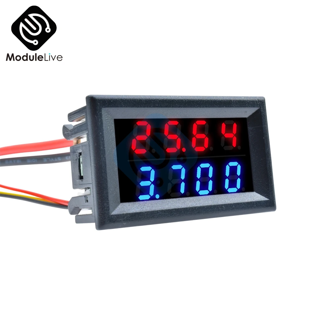 0.28 Inch 0.28'' 4 Bit 5 Wires Digital DC Voltmeter Ammeter DC 100V 10A Current Meter Power Supply Red Blue LED Dual Display
0.28 Inch 0.28'' 4 Bit 5 Wires Digital DC Voltmeter Ammeter DC 100V 10A Current Meter Power Supply Red Blue LED Dual Display