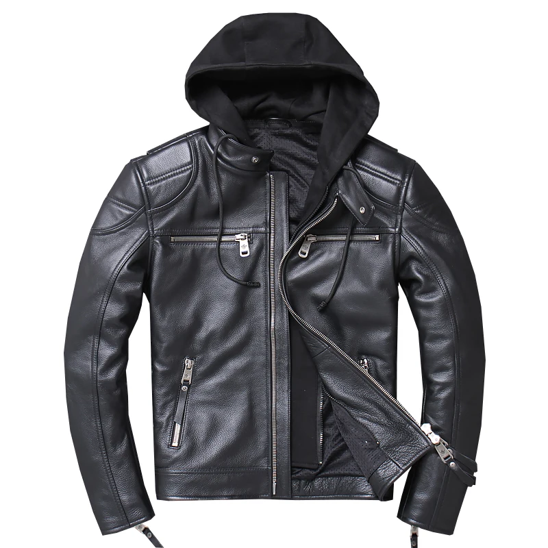 HARLEY DAMSON Balck Men Hood American Style Motorcycle Leather Jacket Plus Size 5XL Genuine Cowhide Autumn Slim Fit Biekr Coat
HARLEY DAMSON Balck Men Hood American Style Motorcycle Leather Jacket Plus Size 5XL Genuine Cowhide Autumn Slim Fit Biekr Coat