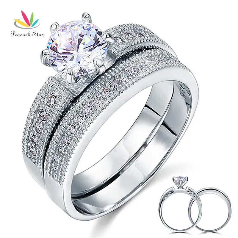 Peacock Star Vintage Style 1.25 Ct Solitaire Sterling 925 Silver 2-Pc Wedding Engagement Ring Bridal Set CFR8096
Peacock Star Vintage Style 1.25 Ct Solitaire Sterling 925 Silver 2-Pc Wedding Engagement Ring Bridal Set CFR8096