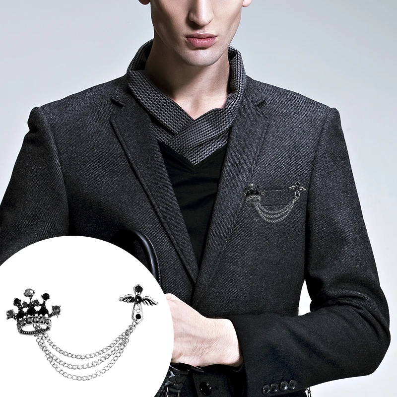 Silver Black Rhinestones Crown Badge Brooch With Angel Wings Cross Sword For Dinner Wedding Formal Occasions Suit Brooches DIY
Silver Black Rhinestones Crown Badge Brooch With Angel Wings Cross Sword For Dinner Wedding Formal Occasions Suit Brooches DIY