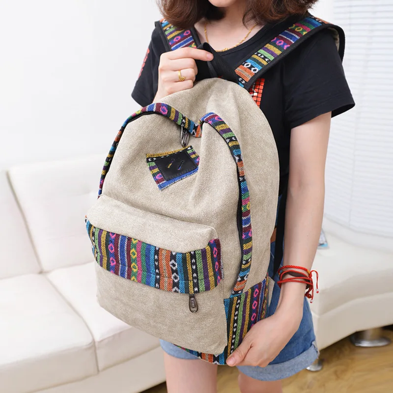 121117 newhotstacy children canvas schoolbag ethnic striped printing travel backpack
121117 newhotstacy children canvas schoolbag ethnic striped printing travel backpack