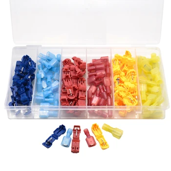 120PCS T Type Electrical Connectors Quick Wire Splice Taps and Insulated Male Quick Disconnect Terminals T1 T2 T3
120PCS T Type Electrical Connectors Quick Wire Splice Taps and Insulated Male Quick Disconnect Terminals T1 T2 T3