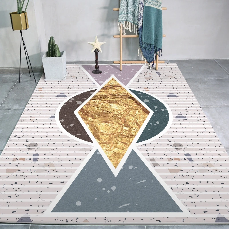 Fashion Nordic Geometric Carpets Terrazzo Pattern Gold Bedroom Sofa Bedside Non-Slip Floor Mat Living Room Coffee Table Area Rug
Fashion Nordic Geometric Carpets Terrazzo Pattern Gold Bedroom Sofa Bedside Non-Slip Floor Mat Living Room Coffee Table Area Rug