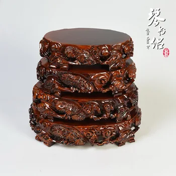 Las wooden red oval wood carving stone base of low stone pedestal base rectangular jade ornaments 
Las wooden red oval wood carving stone base of low stone pedestal base rectangular jade ornaments
