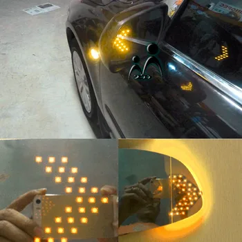 Universal Car Vehicle Arrow LED Lights Indicator 14 LED 3528SMD Car Rearview Side Mirror Turn Signal Light Hot Car-styling New