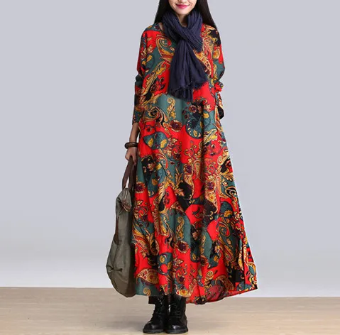 Autumn Witer Women Dress fashion Plus Size bohemian floral printing Girls patchwork vintage Vestido De Festa Dress
Autumn Witer Women Dress fashion Plus Size bohemian floral printing Girls patchwork vintage Vestido De Festa Dress