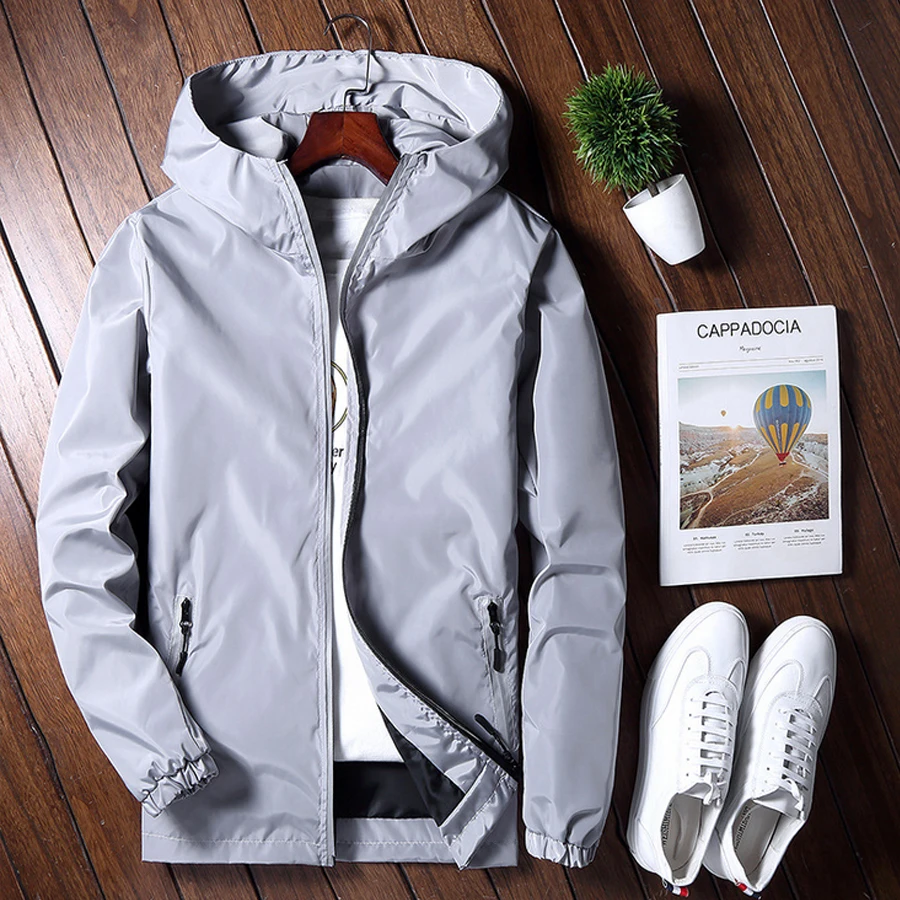 Dropshipper Reflective Jacket Men Hooded Waterproof Windbreaker Spring Autumn Zipper Reflective Track College Varsity Coats Male
Dropshipper Reflective Jacket Men Hooded Waterproof Windbreaker Spring Autumn Zipper Reflective Track College Varsity Coats Male