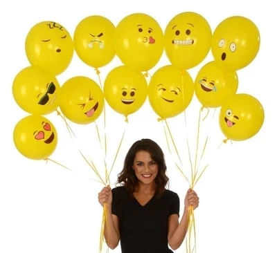 

50pcs/lot 12inch Emoji Smiley Face Expression Yellow Latex Balloons Party Wedding decoration orbs Cartoon Inflatable air Balls