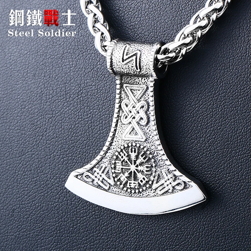 Steel soldier fashion hot sale Norse viking pendant necklace stainless steel jewelry
Steel soldier fashion hot sale Norse viking pendant necklace stainless steel jewelry