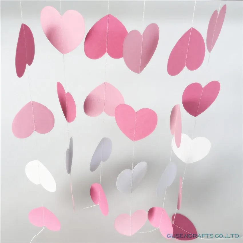 4 м красочные бумажные сердца баннеры для свадебной вечеринки украшения гирлянда