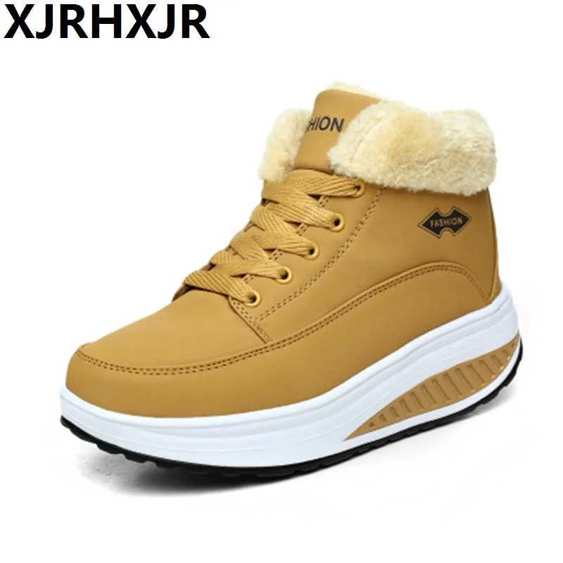 Warm Plush Women Swing Shoes Lace Up Platform Casual Shoes Wedges Height Increase Winter Snow Boots Waterproof Walk Shoes 
Warm Plush Women Swing Shoes Lace Up Platform Casual Shoes Wedges Height Increase Winter Snow Boots Waterproof Walk Shoes