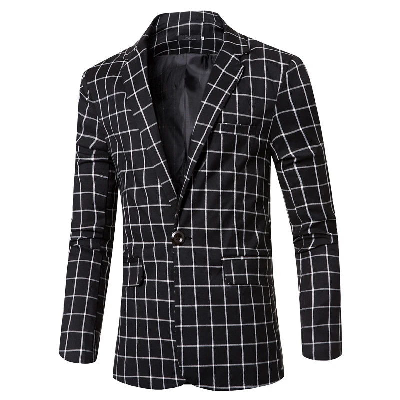 2019 Brand Clothing Jackets Men's Plaid Suit Jacket Good Quality Single Button Men Blazer Fashion Slim Male Casual Blazers Coats 
2019 Brand Clothing Jackets Men's Plaid Suit Jacket Good Quality Single Button Men Blazer Fashion Slim Male Casual Blazers Coats