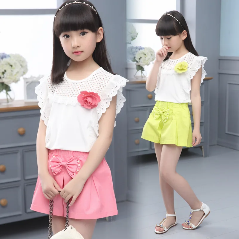 New Summer Girls Blouse + Skirts 2 Pcs Sets Pearls Lace Children's Tops Skirt Children's Clothing 6-10 Years
New Summer Girls Blouse + Skirts 2 Pcs Sets Pearls Lace Children's Tops Skirt Children's Clothing 6-10 Years