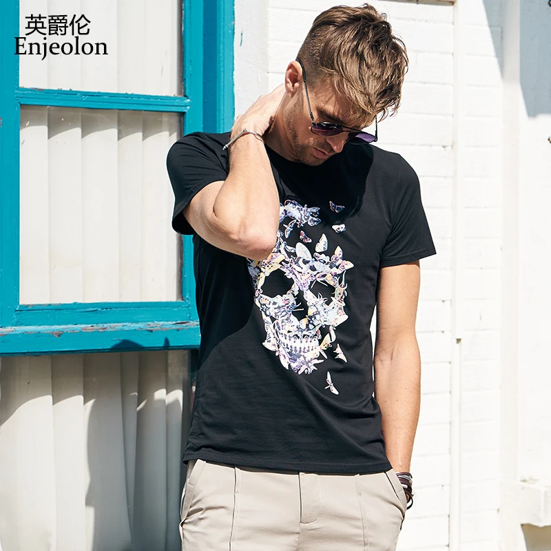 Enjeolon brand 2018 cotton t shirt men 3 color printing clothing o neck short sleeve clothes casual clothing T8086
Enjeolon brand 2018 cotton t shirt men 3 color printing clothing o neck short sleeve clothes casual clothing T8086