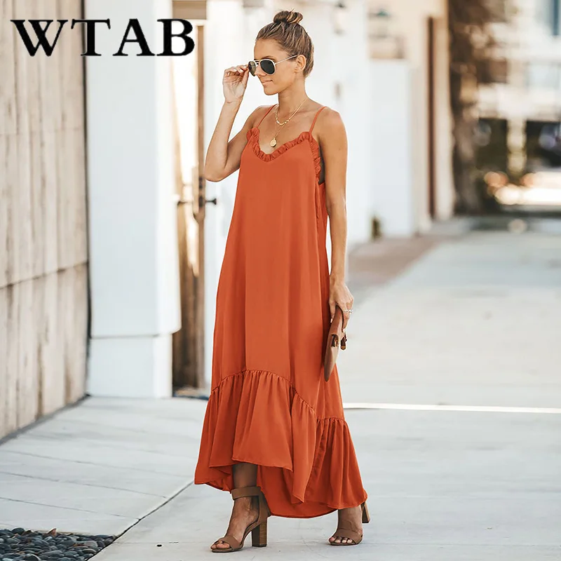 WTAB vestidos new anomaly summer dress 2019 casual plus size loose women dress strap solid long beach dresses robe femme S-2XL
WTAB vestidos new anomaly summer dress 2019 casual plus size loose women dress strap solid long beach dresses robe femme S-2XL