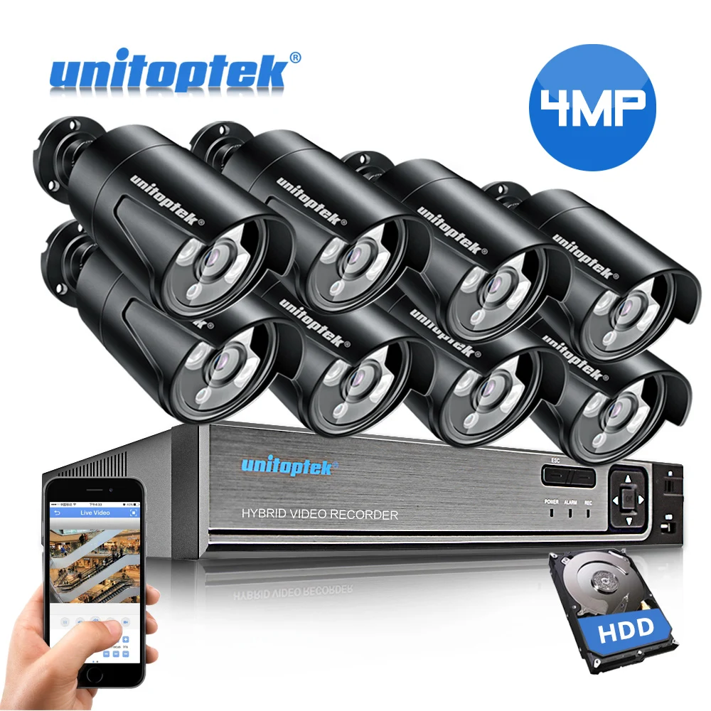 HD 4MP камера видеонаблюдения системы безопасности 4CH 8CH POE NVR с IP набор камер