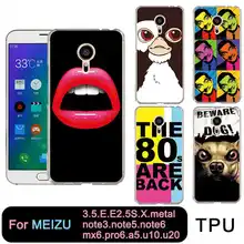 מקרה טלפון TPU Meilan QMSWEI u20 u10 pro6 MX6 E2 m3 M5 M5s note3 מתכת נשר כלב שפות אדומות כיסוי רך נקה משלוח חינם(China)
