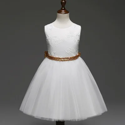 White Lace Top Baby Girl Princess Tulle Tutu Summer Dress 2018 Cute Girls Wedding Party Bow Prom Dresses Blackless | Детская одежда и