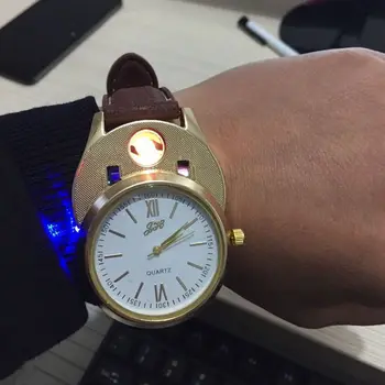 2 In 1 Rechargeable USB Watch Lighter Electronic Cigarette Lighter USB Charge Flameless Cigar Wrist Watches Lighter Gift for Men 
2 In 1 Rechargeable USB Watch Lighter Electronic Cigarette Lighter USB Charge Flameless Cigar Wrist Watches Lighter Gift for Men