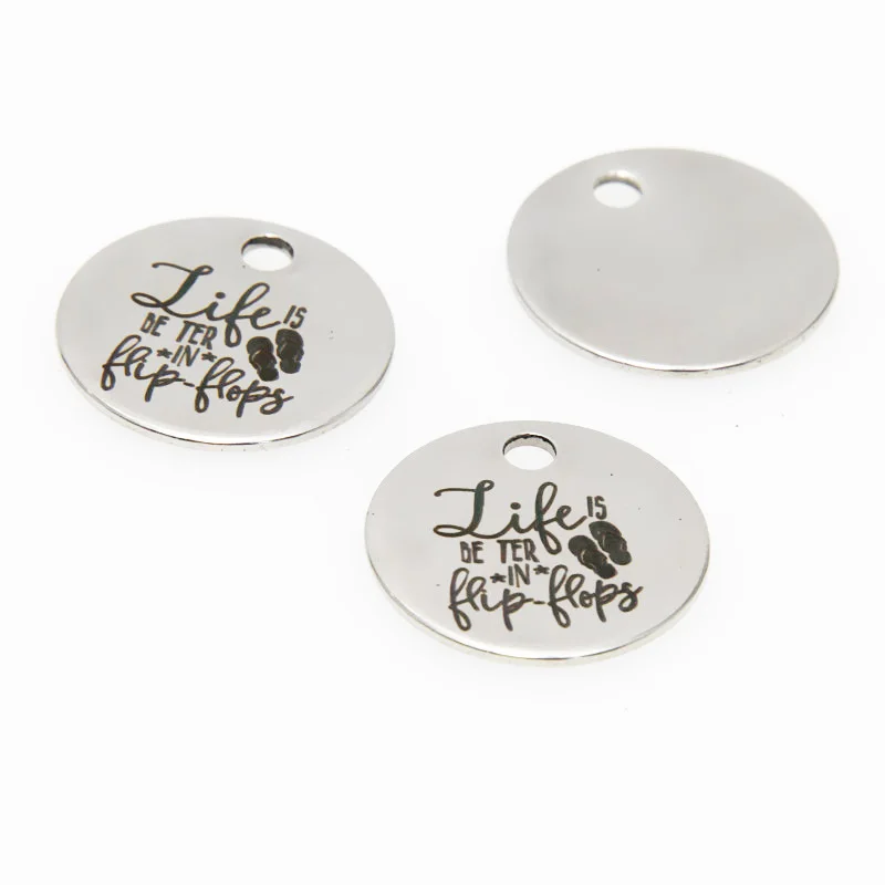 10pcs/lot Summer charm Life is better in Flip Flops Stainless steel message Charm pendant 20mm
10pcs/lot Summer charm Life is better in Flip Flops Stainless steel message Charm pendant 20mm