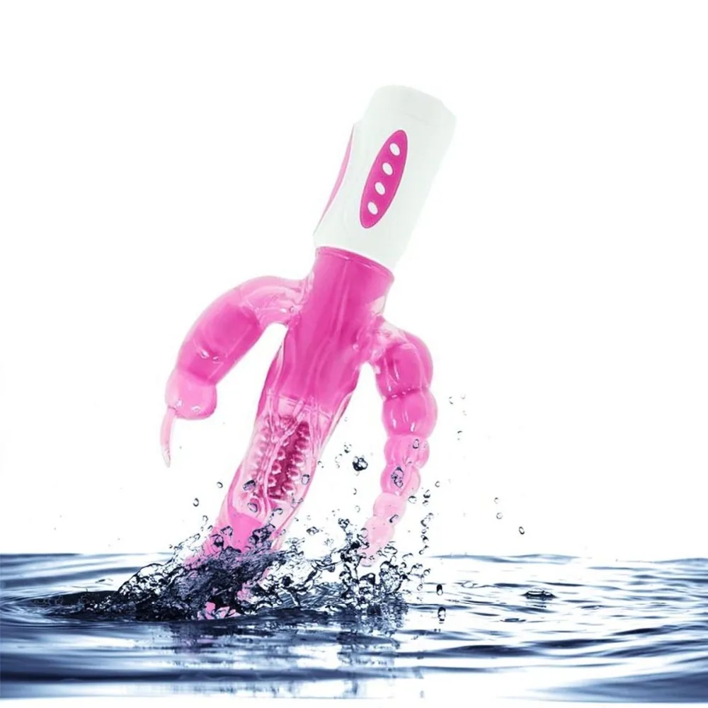 12 Modes Vibration 4 Function 360 Rotation Double Penetrations Rabbit Anal Vibrator for Men and Woman