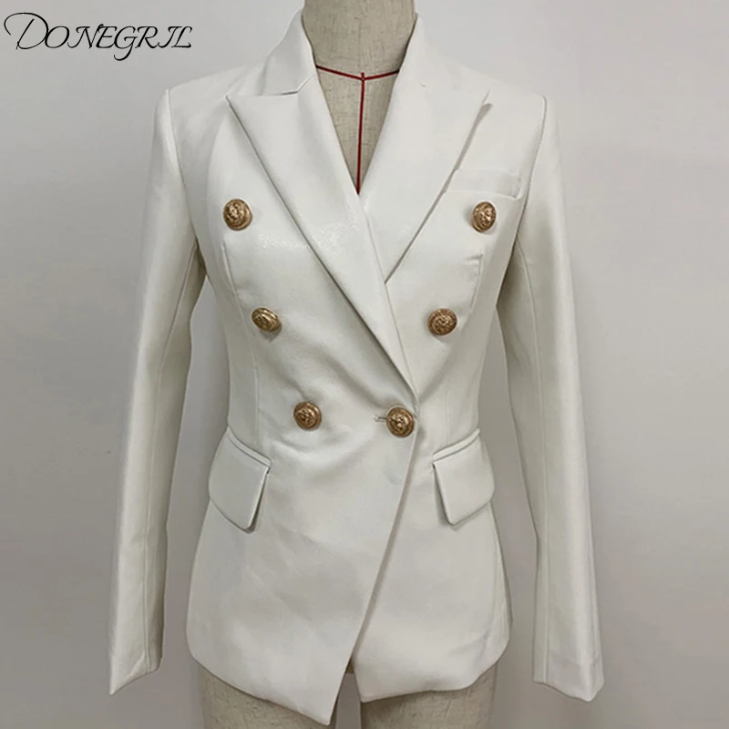 Newest Baroque Fashion 2019 Designer Blazer Jacket Women's Lion Metal Buttons Faux Leather Blazer Outer Coat
Newest Baroque Fashion 2019 Designer Blazer Jacket Women's Lion Metal Buttons Faux Leather Blazer Outer Coat