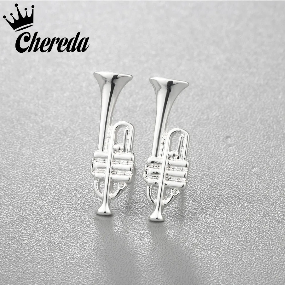 Chereda Alloy Trumpet Shaped Stud Earrings Unique Trendy Fashion Earring Women Male Charms Jewelry Fine Small Accessories Gift
Chereda Alloy Trumpet Shaped Stud Earrings Unique Trendy Fashion Earring Women Male Charms Jewelry Fine Small Accessories Gift