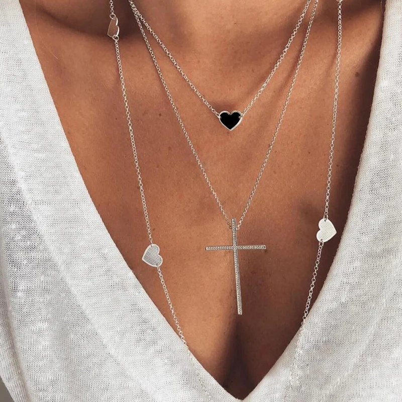 XIYANIKE Bohemian Multilayer Cross Love Heart Pendant Necklace for Women Vintage Party Charms Choker Necklace Collar Jewelry N87
XIYANIKE Bohemian Multilayer Cross Love Heart Pendant Necklace for Women Vintage Party Charms Choker Necklace Collar Jewelry N87