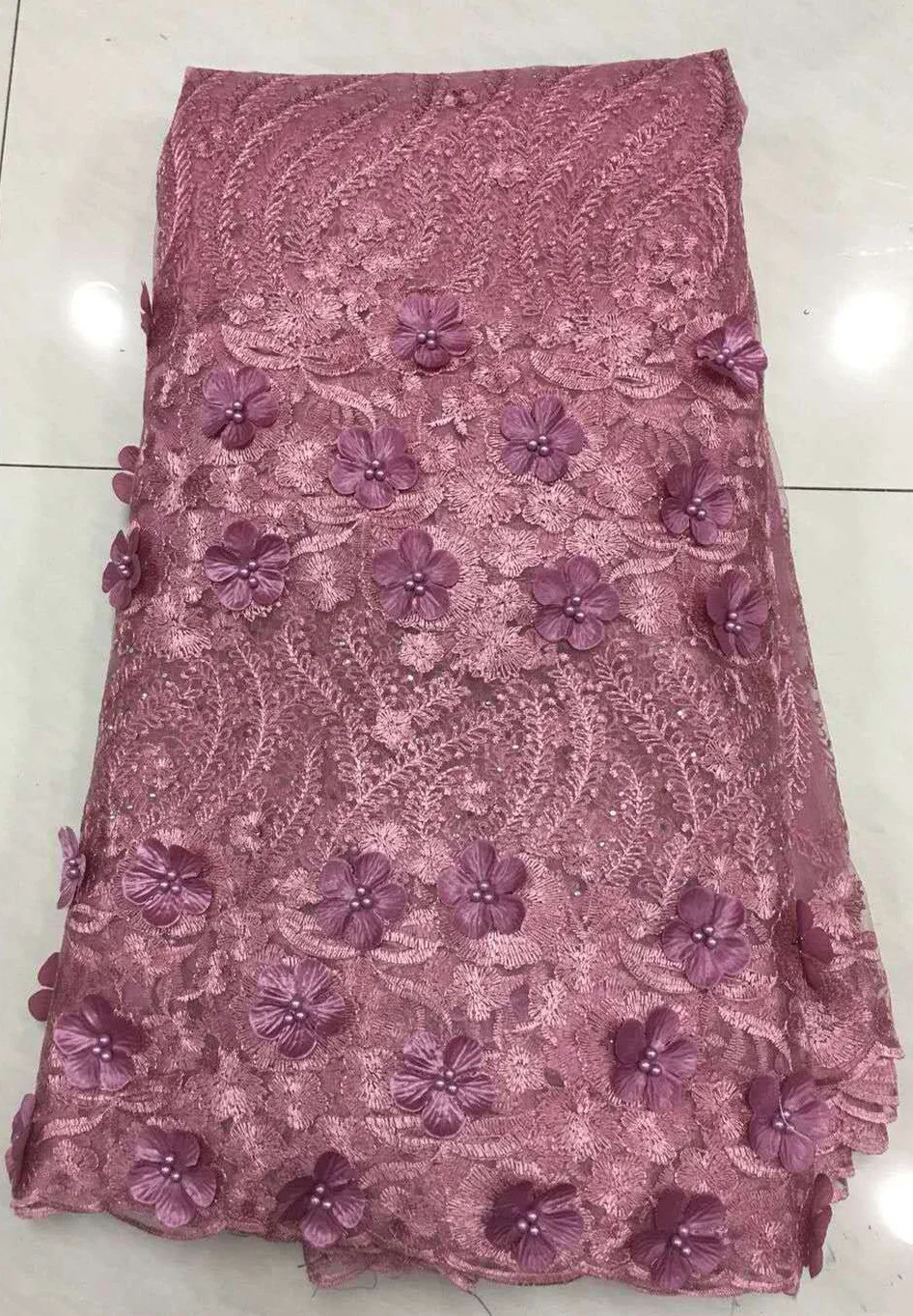 Newest African Lace Fabric, 3D Lace Fabric Onion Color High Quality Lace, Nigeria Lace Fabric for Aso Ebi AZ35-1
Newest African Lace Fabric, 3D Lace Fabric Onion Color High Quality Lace, Nigeria Lace Fabric for Aso Ebi AZ35-1