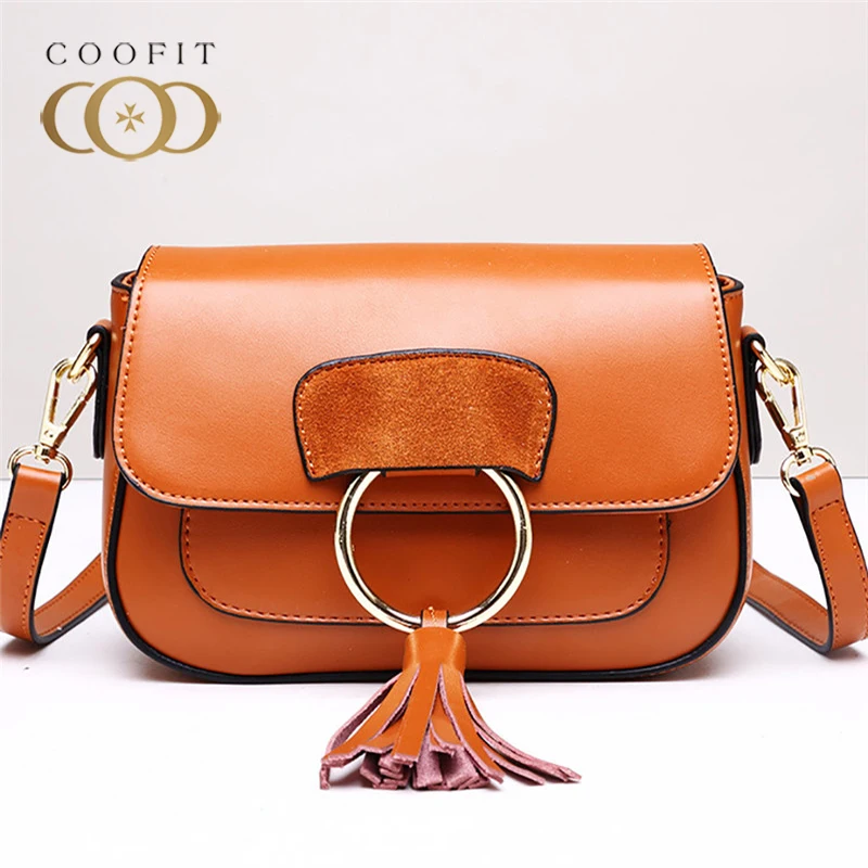 Coofit Vintage Women's Satchel Bag Ring Tassel Flap Cover Leather Saddle Bag Elegant Women Bag High Quality Small Crossbody Bag
Coofit Vintage Women's Satchel Bag Ring Tassel Flap Cover Leather Saddle Bag Elegant Women Bag High Quality Small Crossbody Bag