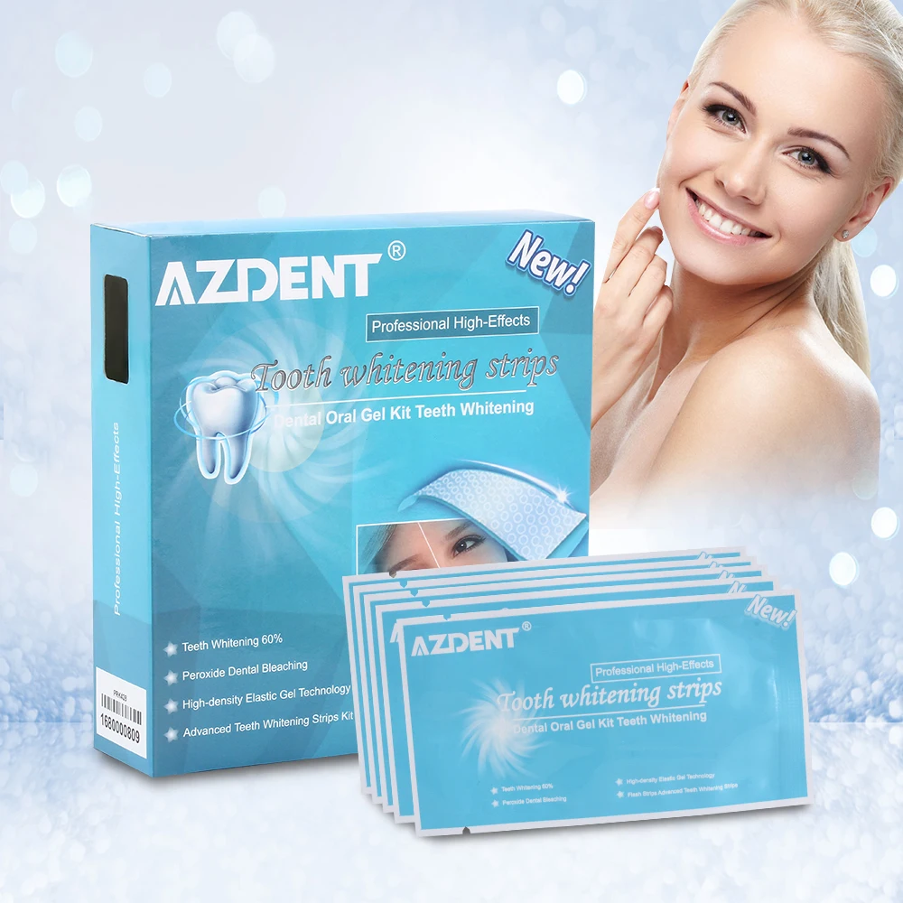 AZDENT Teeth Whitening Strips 14 Pouches/28 Strips Dental Tooth Whitening Strip Tooth Bleaching Gel White Advanced Strips Set
AZDENT Teeth Whitening Strips 14 Pouches/28 Strips Dental Tooth Whitening Strip Tooth Bleaching Gel White Advanced Strips Set