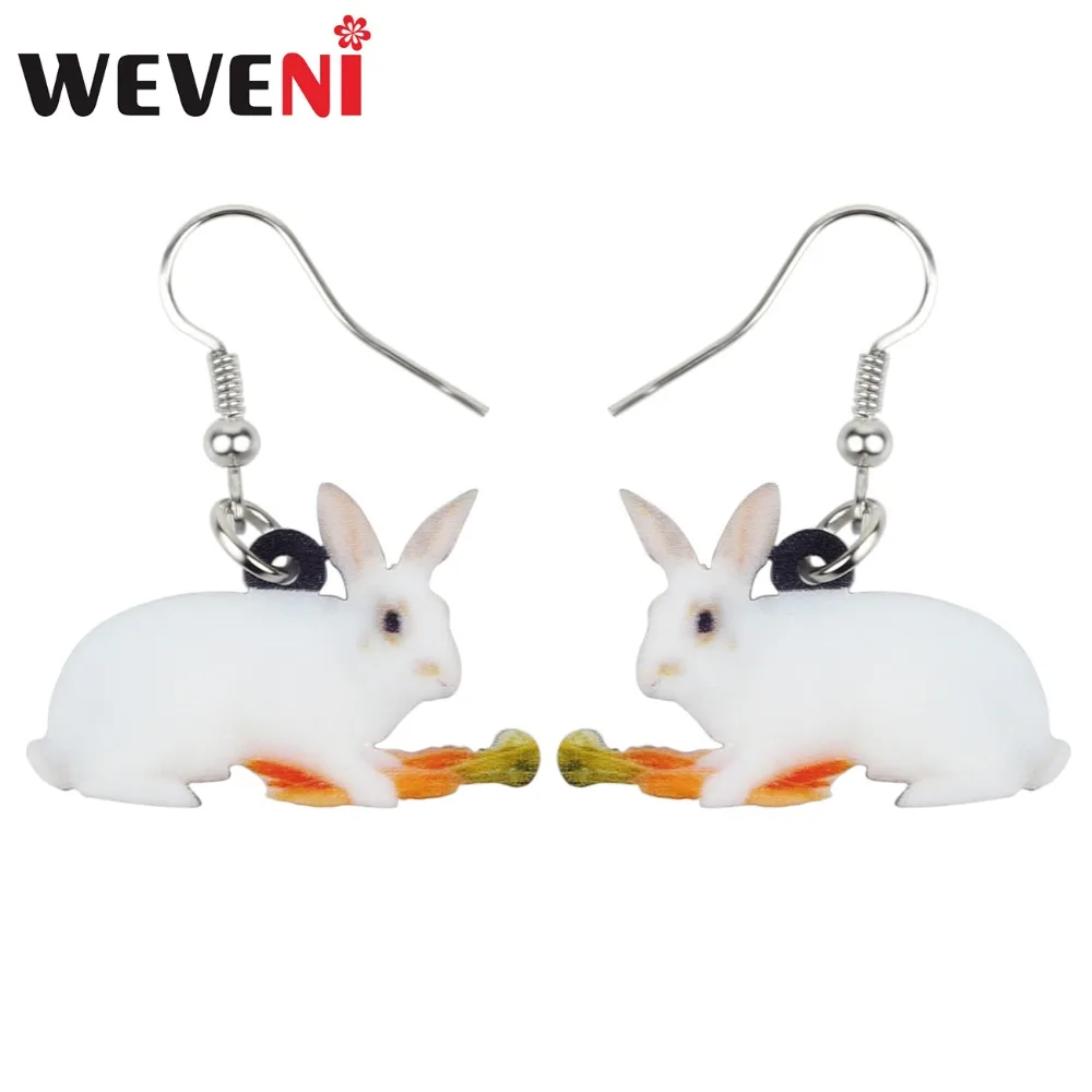 WEVENI Acrylic Sweet White Rabbit Carrot Earrings Hot Long Dangle Drop Trendy Animal Jewelry For Women Girls Gift Accessories
WEVENI Acrylic Sweet White Rabbit Carrot Earrings Hot Long Dangle Drop Trendy Animal Jewelry For Women Girls Gift Accessories