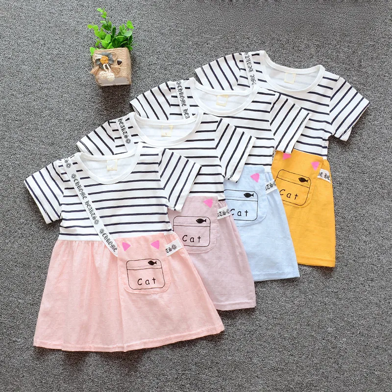 2019 New Toddler Baby Girls Striped dress Summer Short Sleeve Pockets Dress Princess Party Tutu Dresses Kids Cotton Clothes
2019 New Toddler Baby Girls Striped dress Summer Short Sleeve Pockets Dress Princess Party Tutu Dresses Kids Cotton Clothes